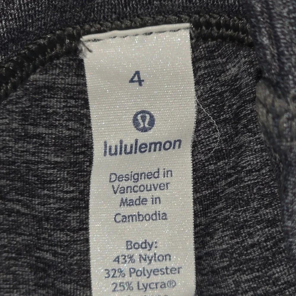 Lululemon Heathered Gray Mesh Panel High Rise Leggings Yoga Running‎ Tights